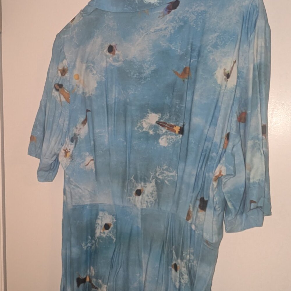 RARE Rachel Antonoff Peri Midi Shirt Dress in Pool Party Print - Picture 6 of 8